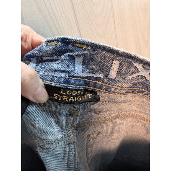 Helix N56 Mens Jeans 32x34 Blue Medium Wash Slim Boot Straight Loose Fade Denim - Picture 8 of 10